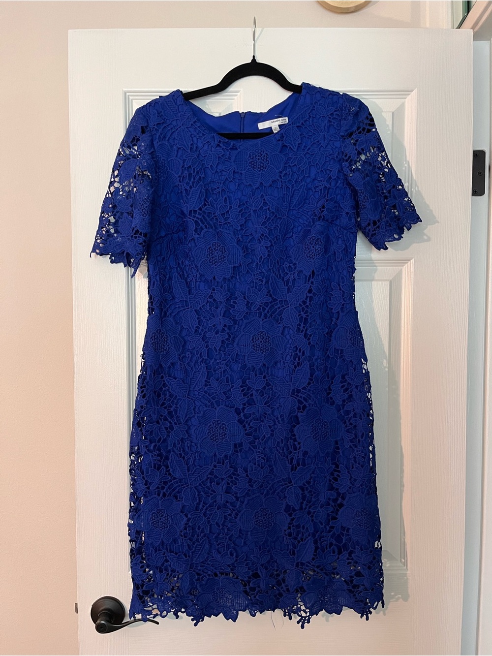 Studio One Royal Blue Floral Lace Midi Dress